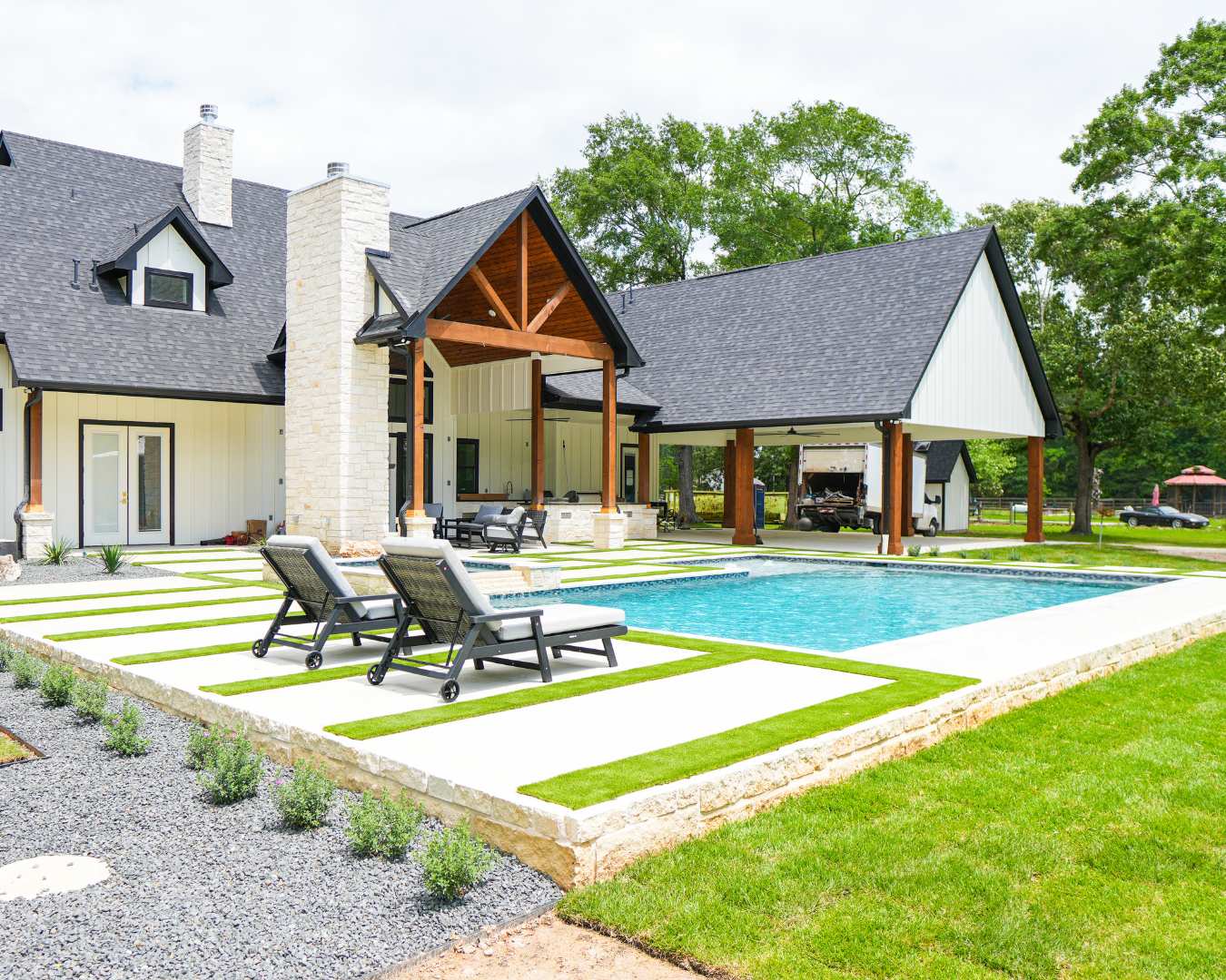 An Ever After Custom Pools backyard build